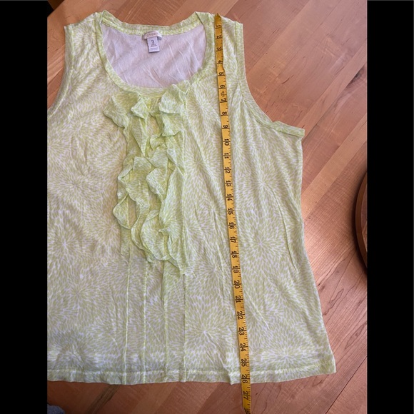 Chico’s Lightweight Mesh Ruffle Front Top - Picture 5 of 6